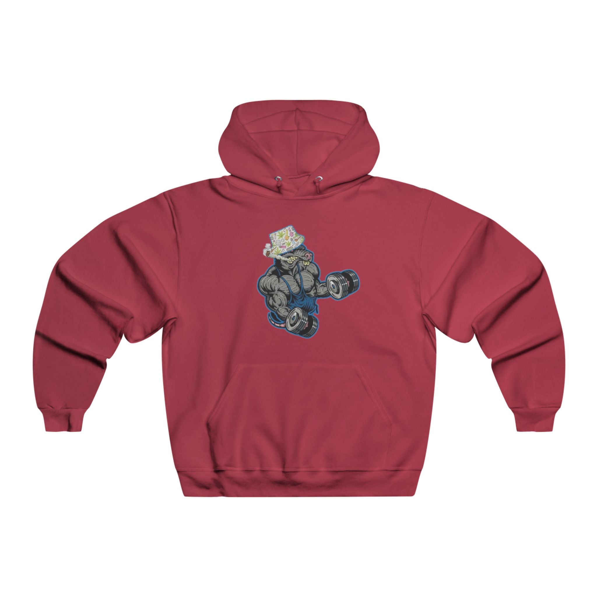 Hoodie - Gym Rat Essentials Smoked Joint Graphic Hooded Sweatshirt