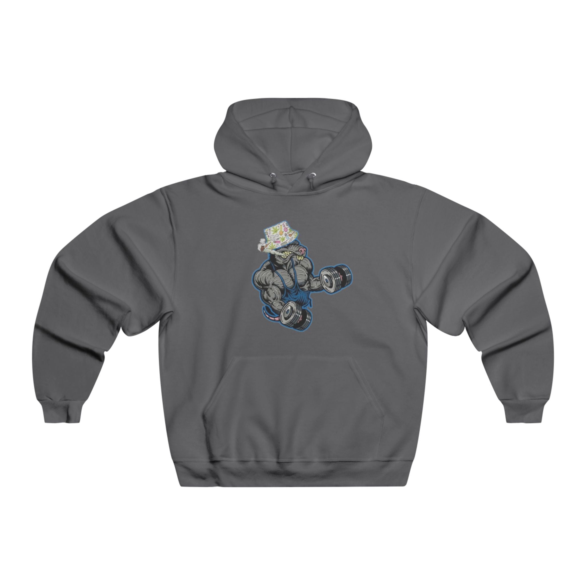 Hoodie - Gym Rat Essentials Smoked Joint Graphic Hooded Sweatshirt